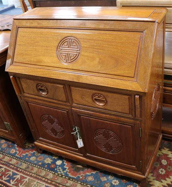 A Chinese hardwood bureau W.31cm